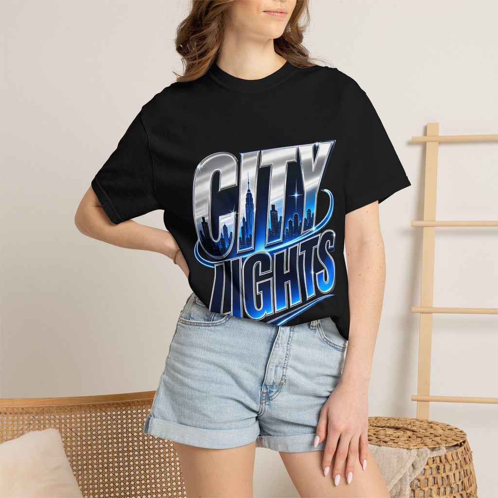 City Lights Skyline Graphic  Softstyle T-Shirt