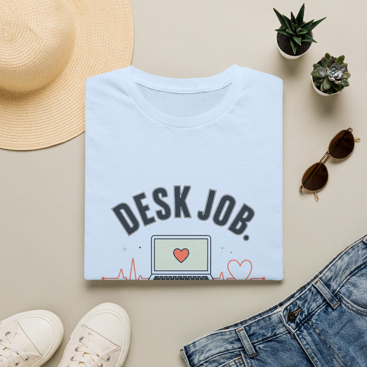 Minimalist T Shirt Design Showcasing Healthcare Heartbeat Concept