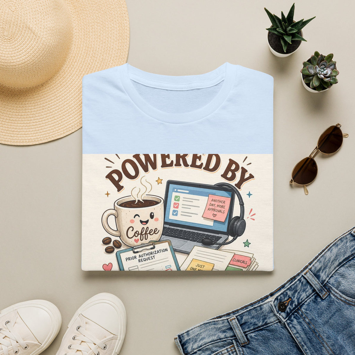 Whimsical T Shirt Design Featuring Coffee And Prior Authorizations (1)