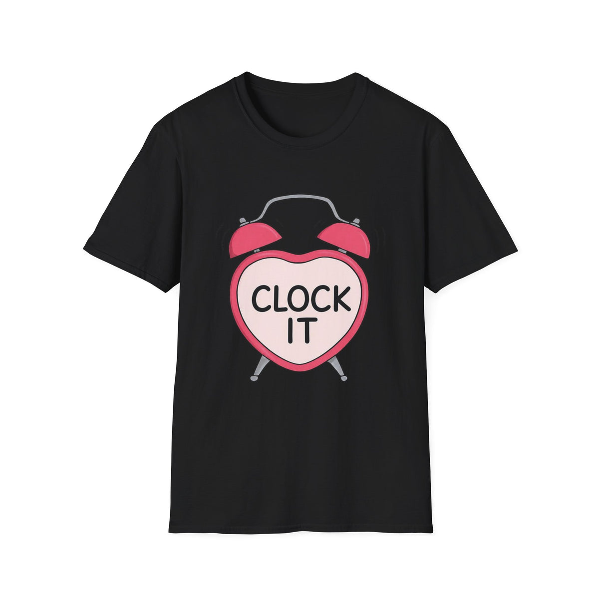 Clock It Alarm-Heart Graphic T-Shirt
