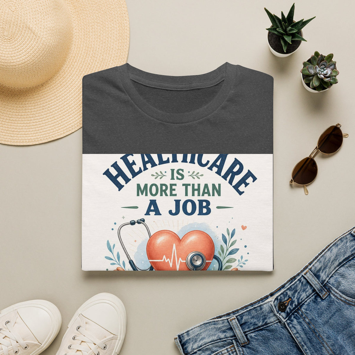 Inspirational T Shirt Design Featuring Compassionate Healthcare Imagery