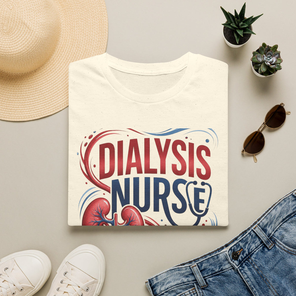 Creative T Shirt Design Celebrating Dialysis Nurses With Flowing Elements (1)