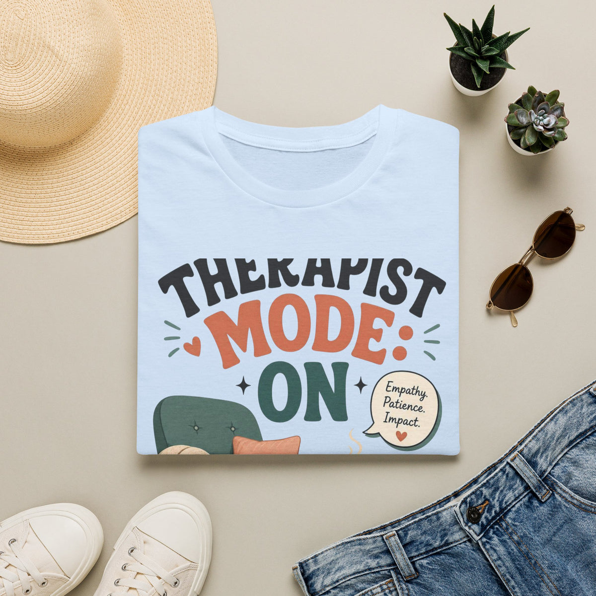 Bold Typography Depicting Therapist Mode With Stylish Illustrations
