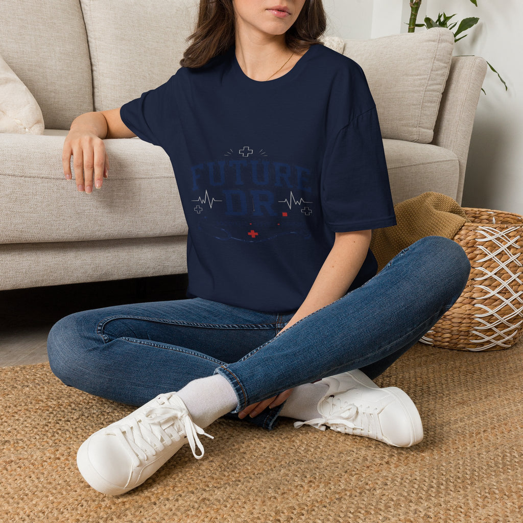 Collegiate T-shirt Design With Future Dr Text And Medical Accents- Graphic Tees