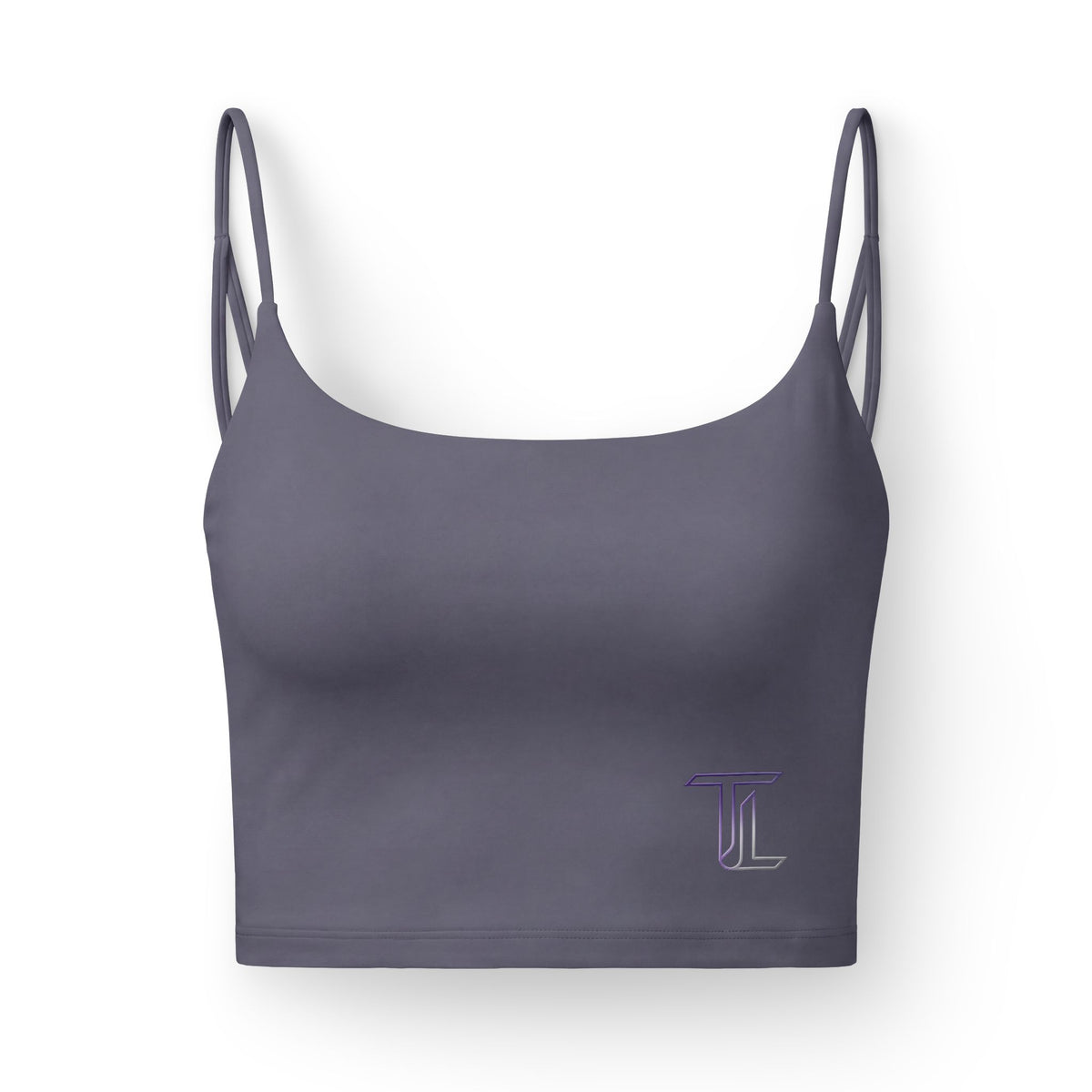 Luxe Women's Bralette – Minimal Black Crop Top with Subtle Monogram