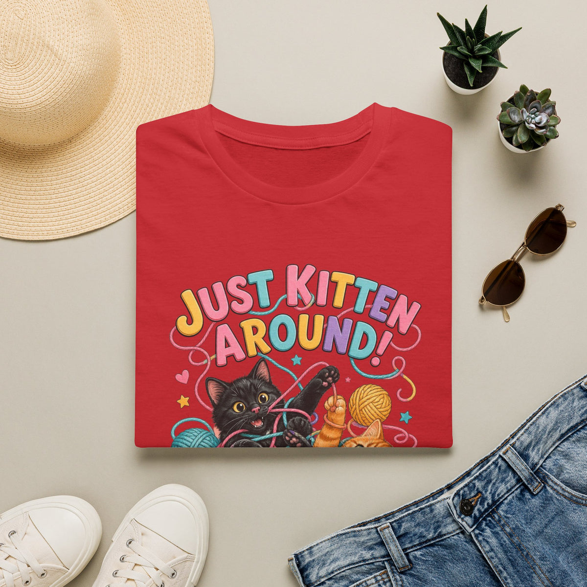 Just Kitten Around T-Shirt — Cute Playful Cat Graphic Tee