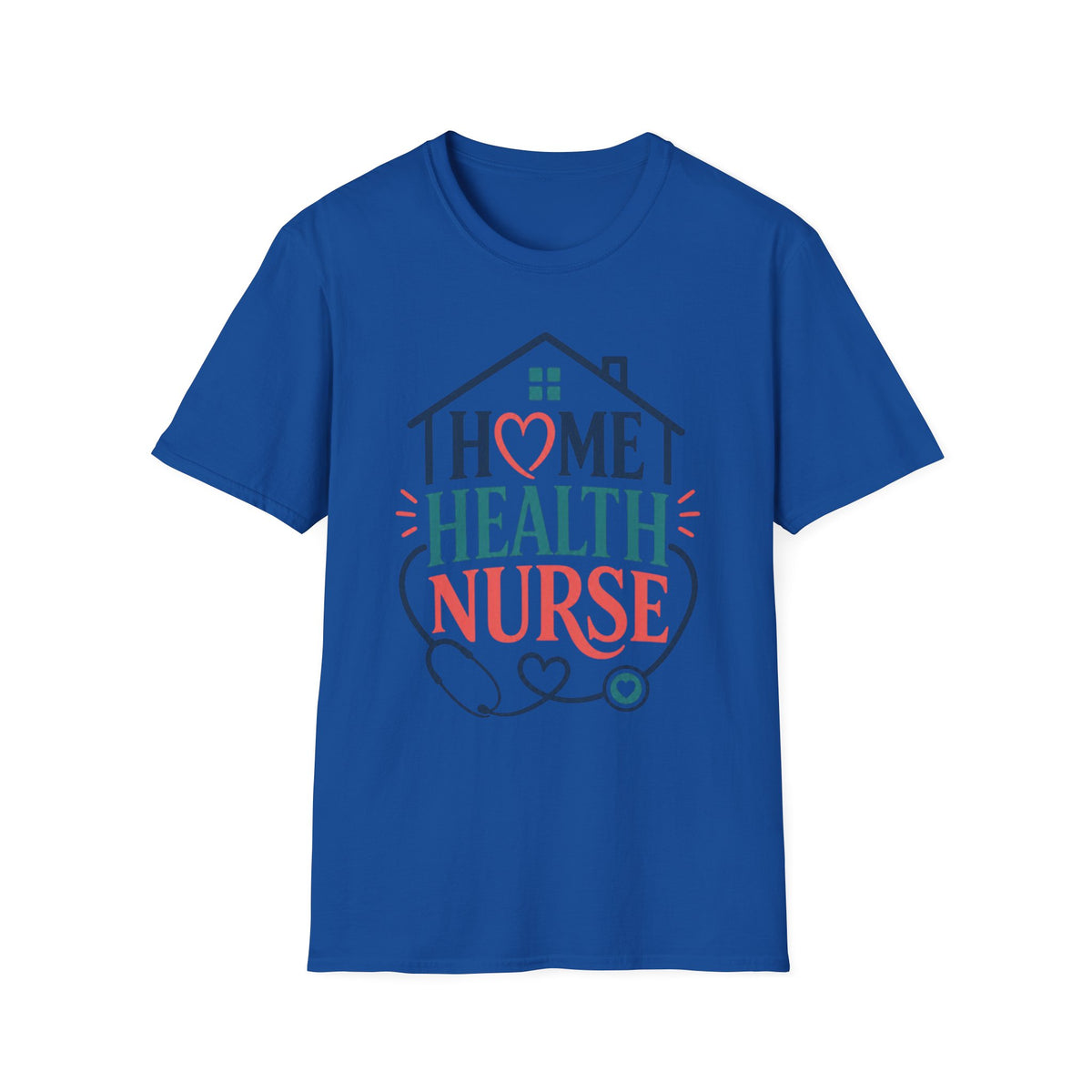 Home Health Nurse T Shirt Design With Heart And Stethoscope