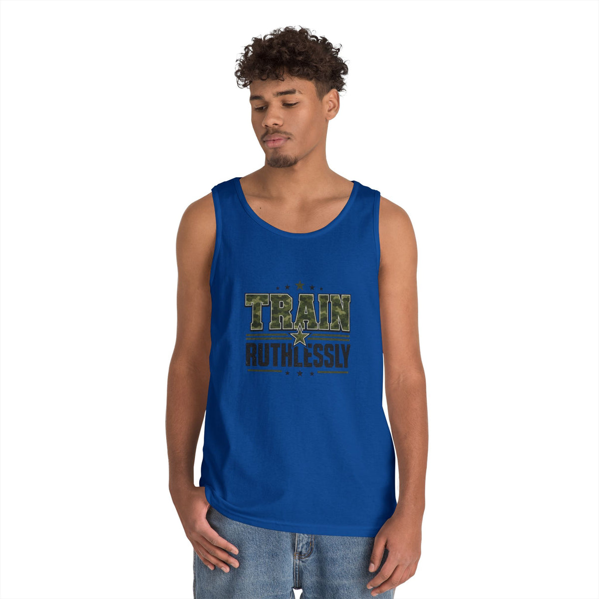 Train Ruthlessly Camouflage Gym Tank