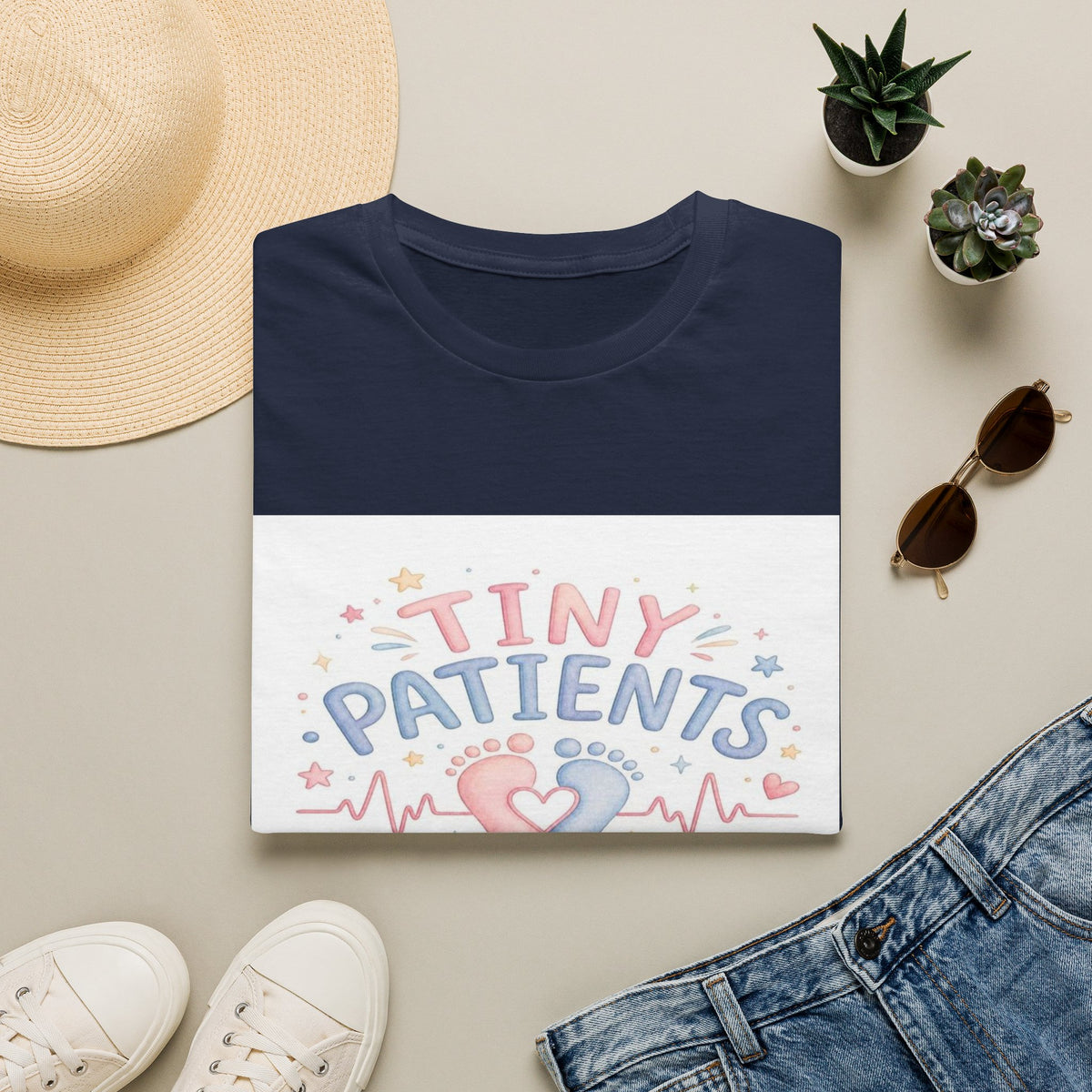 Whimsical T-Shirt Design Featuring Tiny Patients Huge Hearts- Graphic Tees