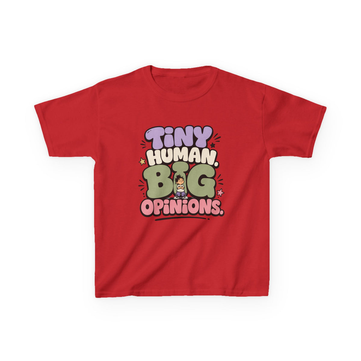 Kids T-Shirt — “Tiny Human, Big Opinions” Cute Toddler Graphic Tee
