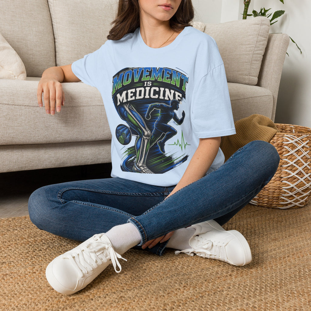 Dynamic T Shirt Design Featuring PT Movement Is Medicine Text