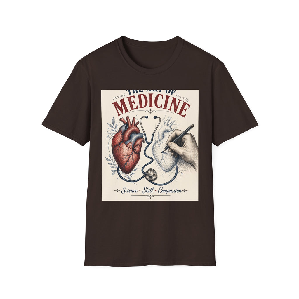 T Shirt Design Featuring Anatomical Heart And Sketching Hand
