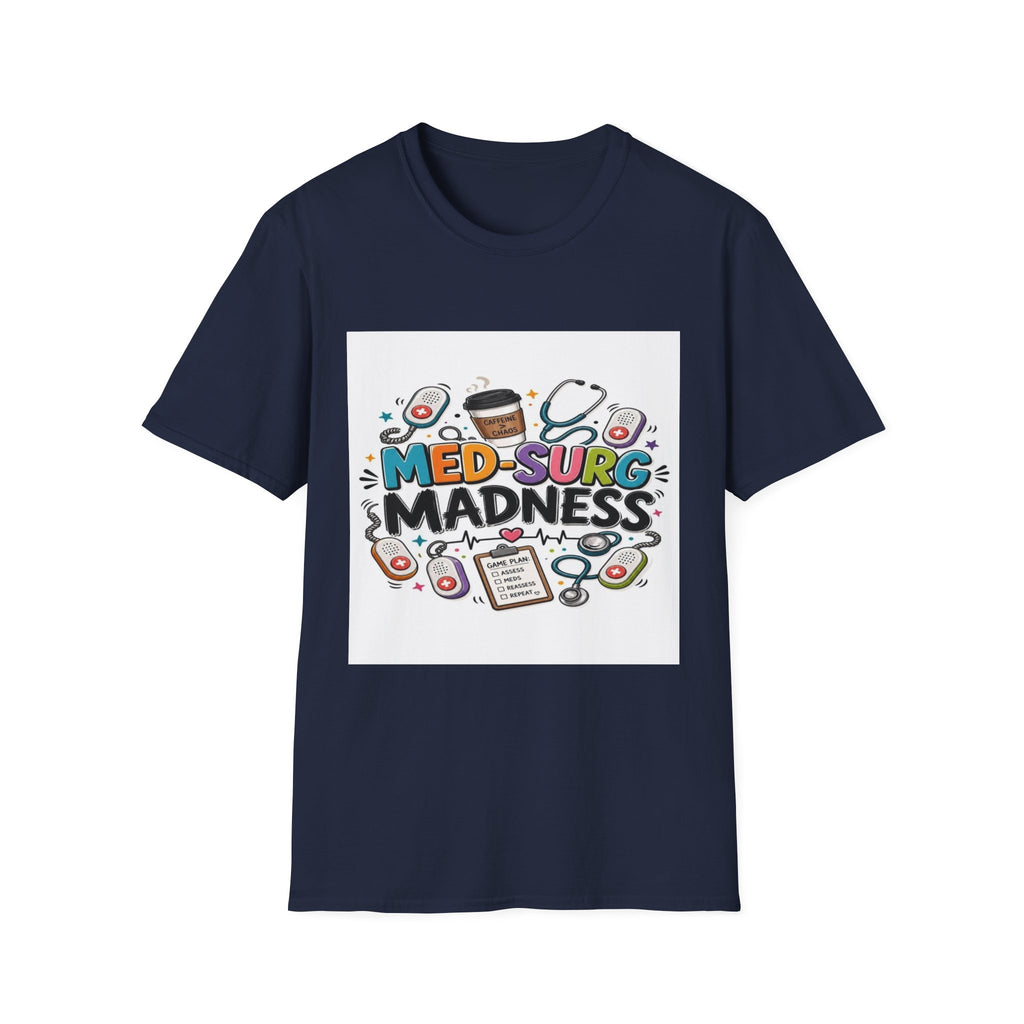 Vibrant T-Shirt Design Featuring MED-SURG MADNESS Phrase- Graphic Tees