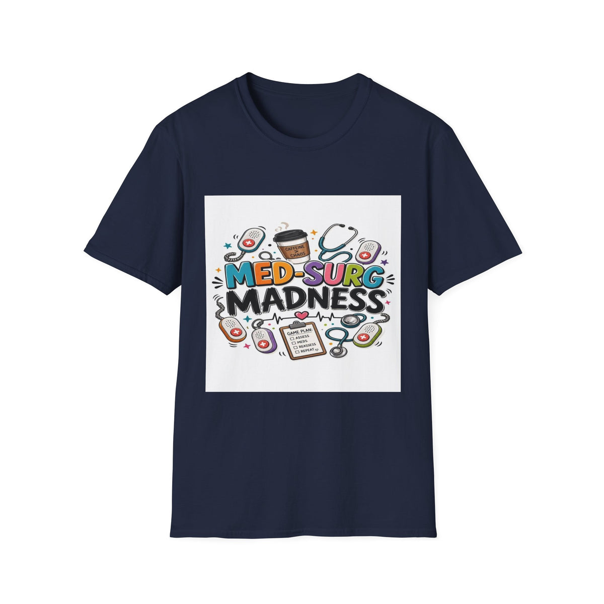 Vibrant T-Shirt Design Featuring MED-SURG MADNESS Phrase- Graphic Tees