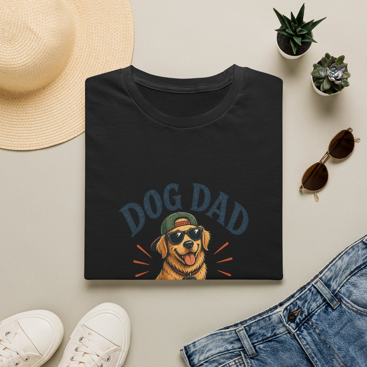 Dog Dad T-Shirt — "Living the Pooch Life" Graphic Tee for Dog Lovers