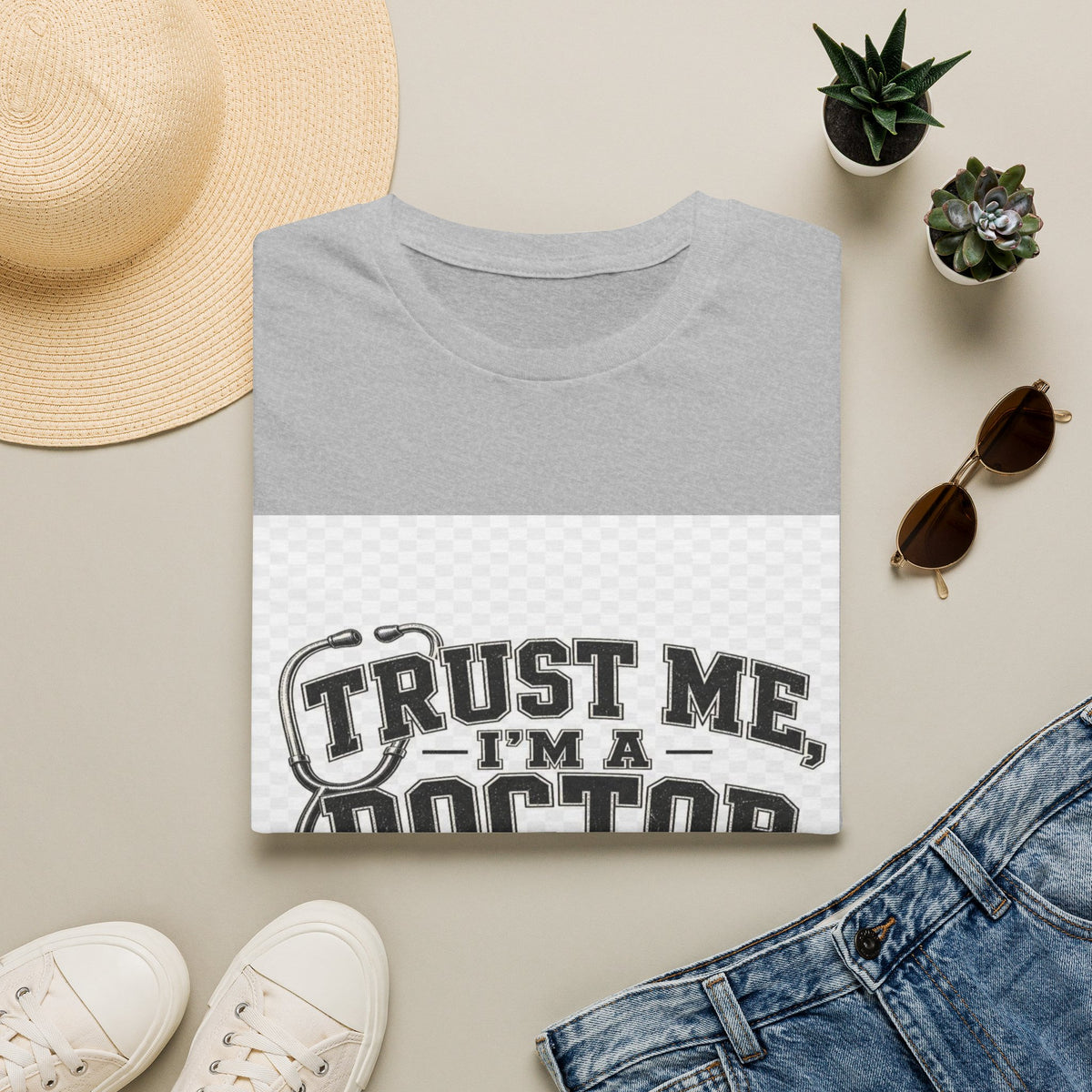 Vintage Varsity Typography Design Featuring Trust Me I'm A Doctor- Graphic Tees