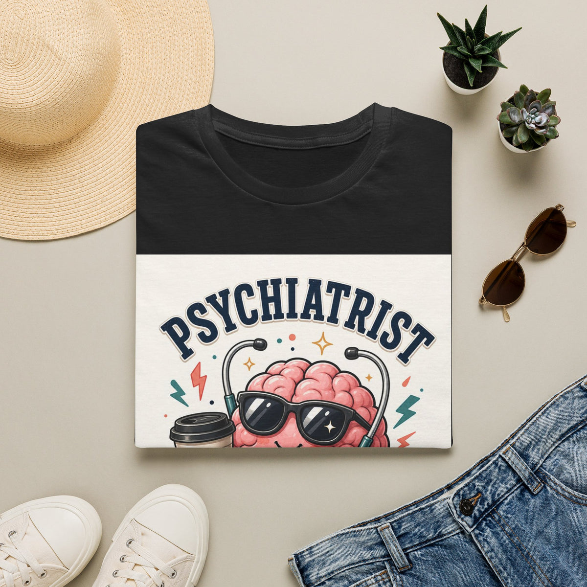 Trendy Healthcare T Shirt Design Featuring Psychiatrist Energy Phrase