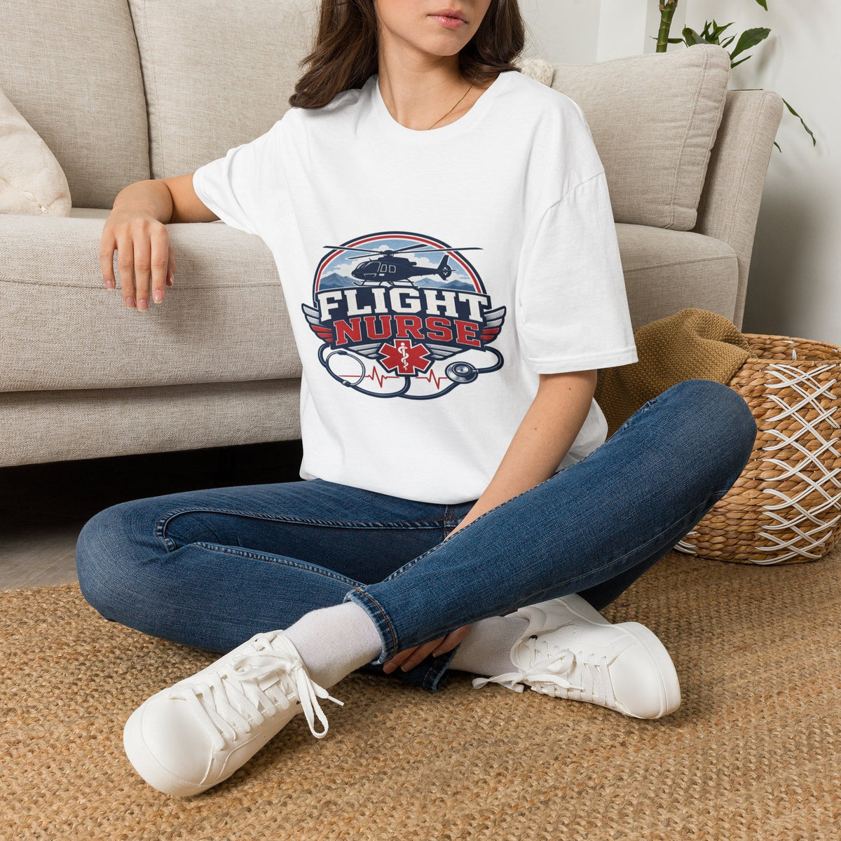 Aviation-Inspired T-Shirt Design Featuring Flight Nurse Graphic- Graphic Tees
