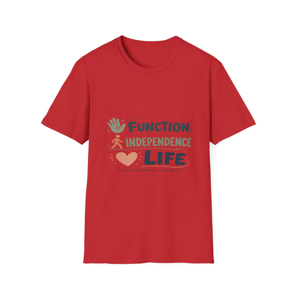 Playful Typography Featuring Function Independence Life With Icons- Graphic Tees