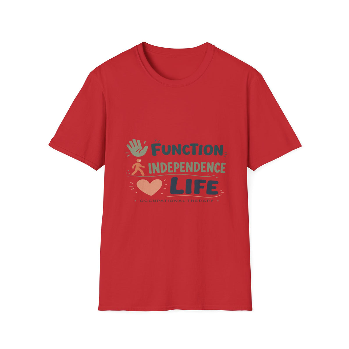 Playful Typography Featuring Function Independence Life With Icons- Graphic Tees