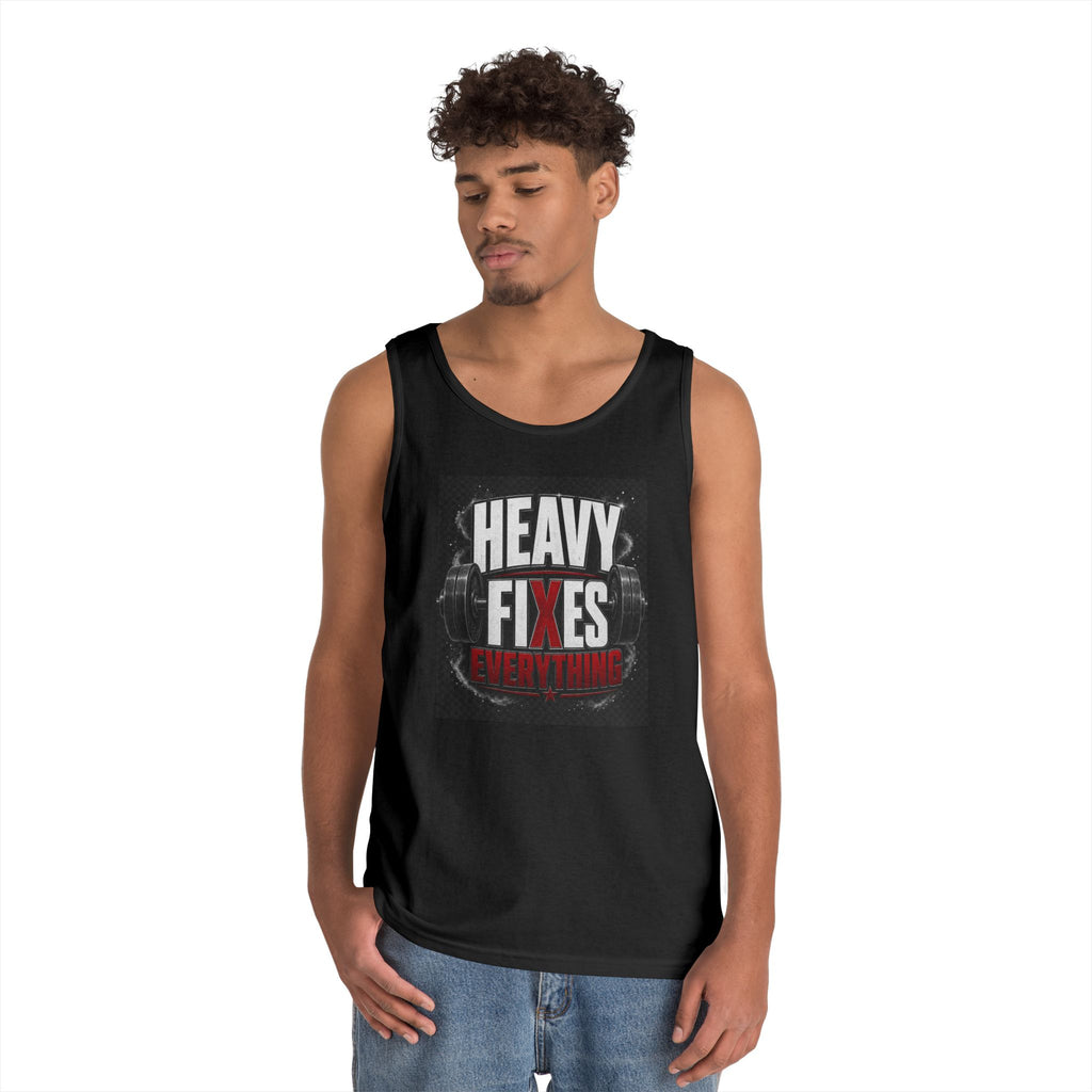 Tank Top — "Heavy Fixes Everything" Gym Workout Tank