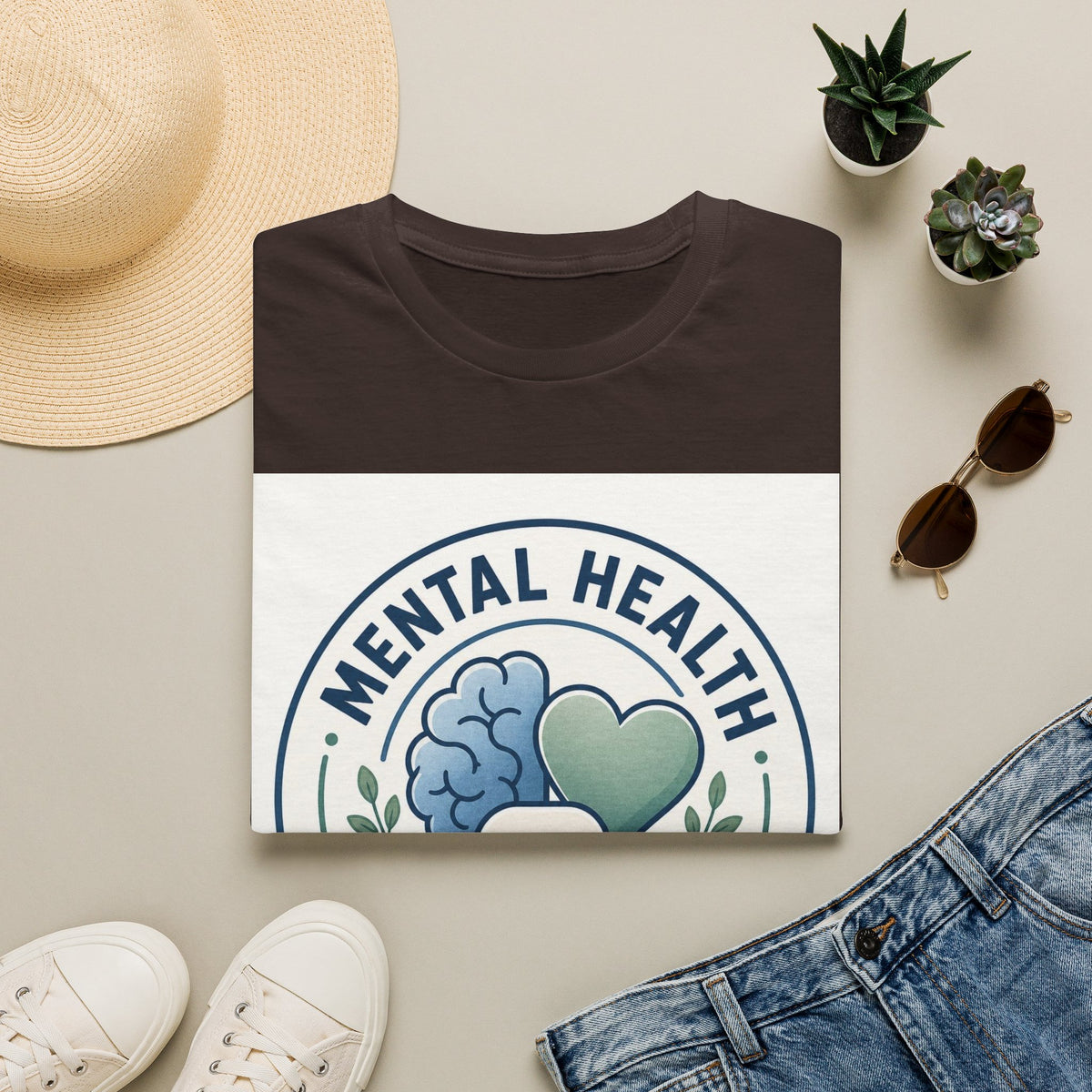 Badge Style Graphic Featuring Mental Health Professional Title With Iconography
