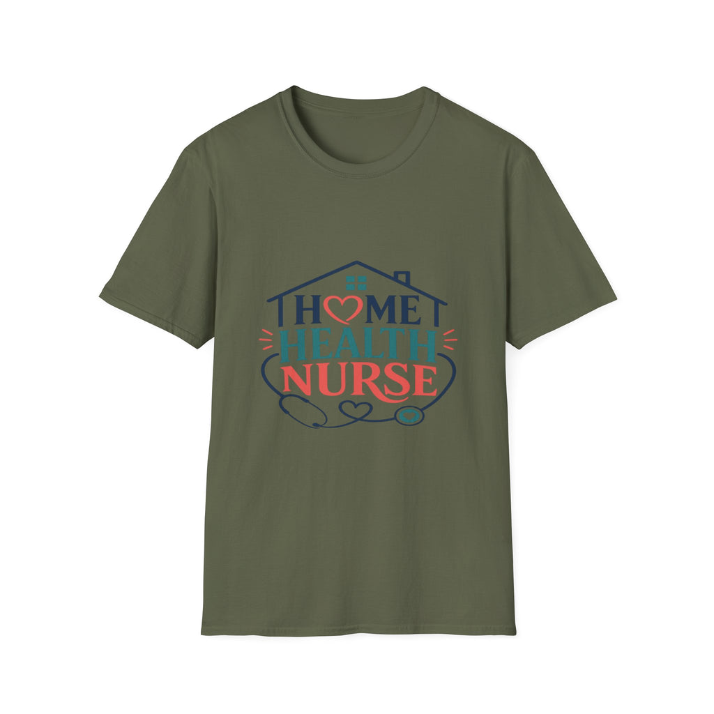 Home Health Nurse T-Shirt Design With Heart And Stethoscope- Graphic Tees