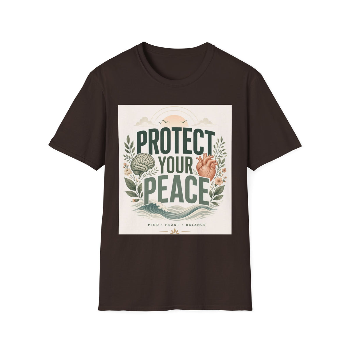 Large Typography Graphic Promoting Peace With Botanical Elements