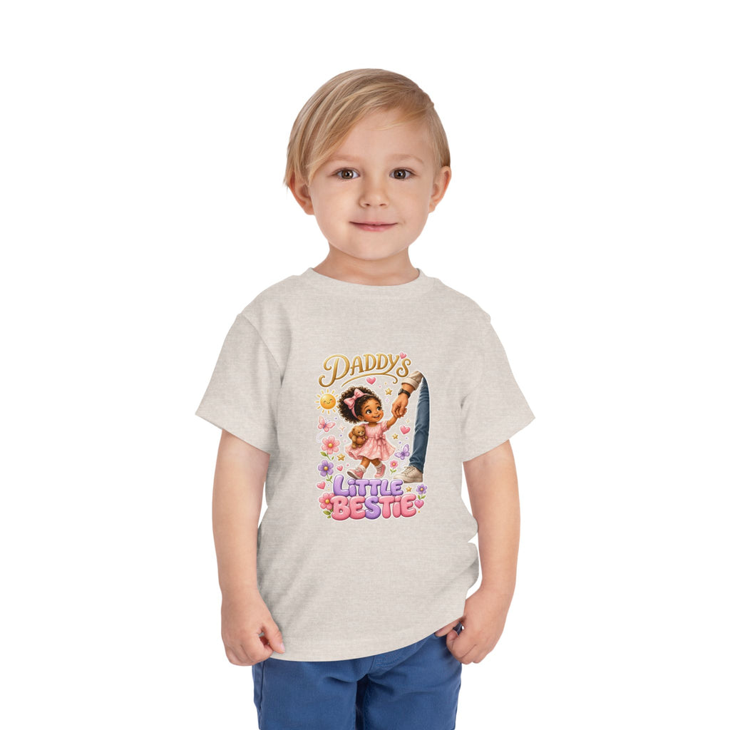 Toddler Tee — "Daddy's Little Bestie" Floral Cute Girl Graphic