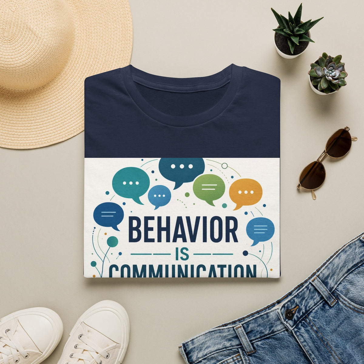 T Shirt Design Featuring Bold Phrase Surrounded By Colorful Speech Bubbles