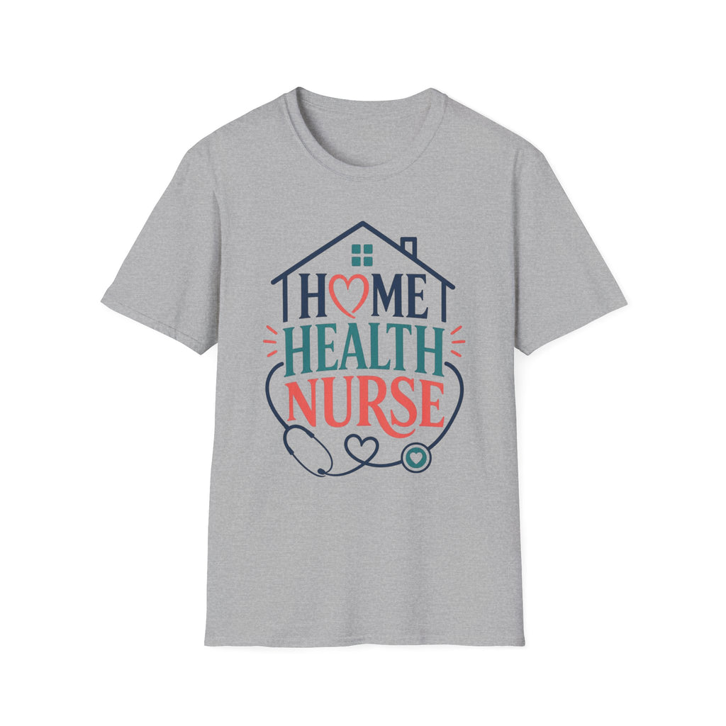 Home Health Nurse T Shirt Design With Heart And Stethoscope