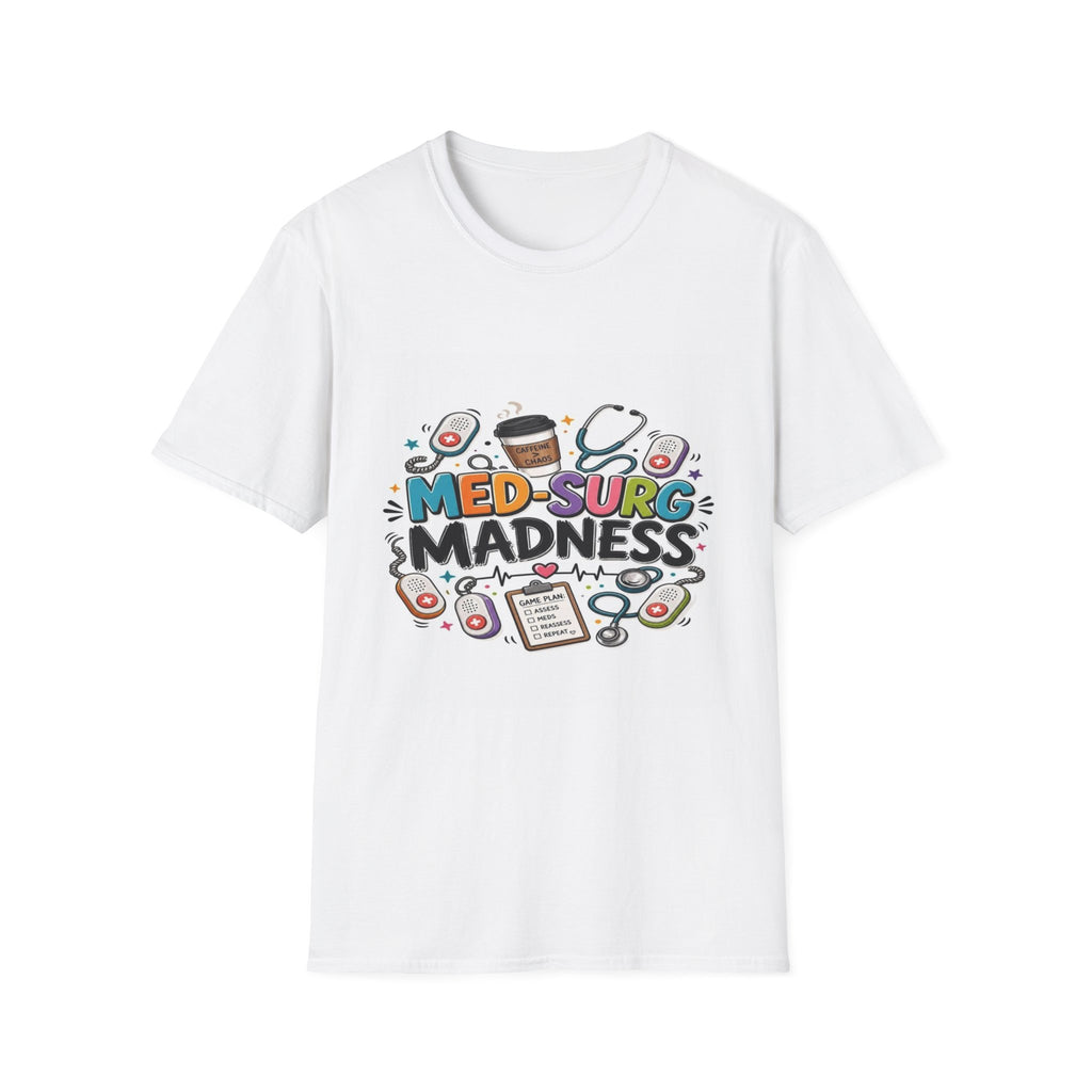 Vibrant T-Shirt Design Featuring MED-SURG MADNESS Phrase- Graphic Tees
