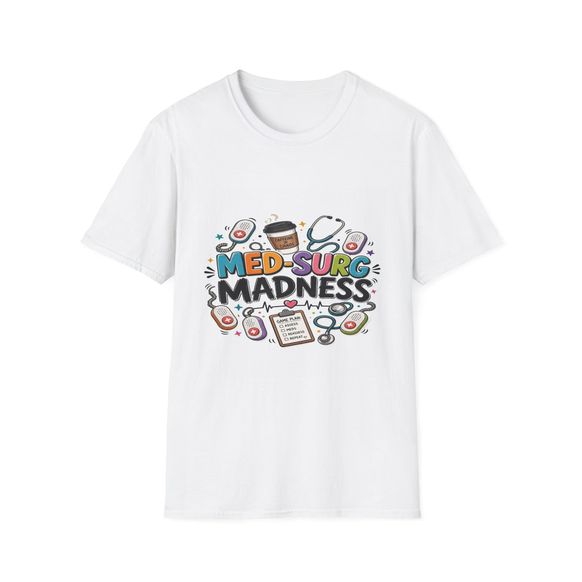 Vibrant T-Shirt Design Featuring MED-SURG MADNESS Phrase- Graphic Tees