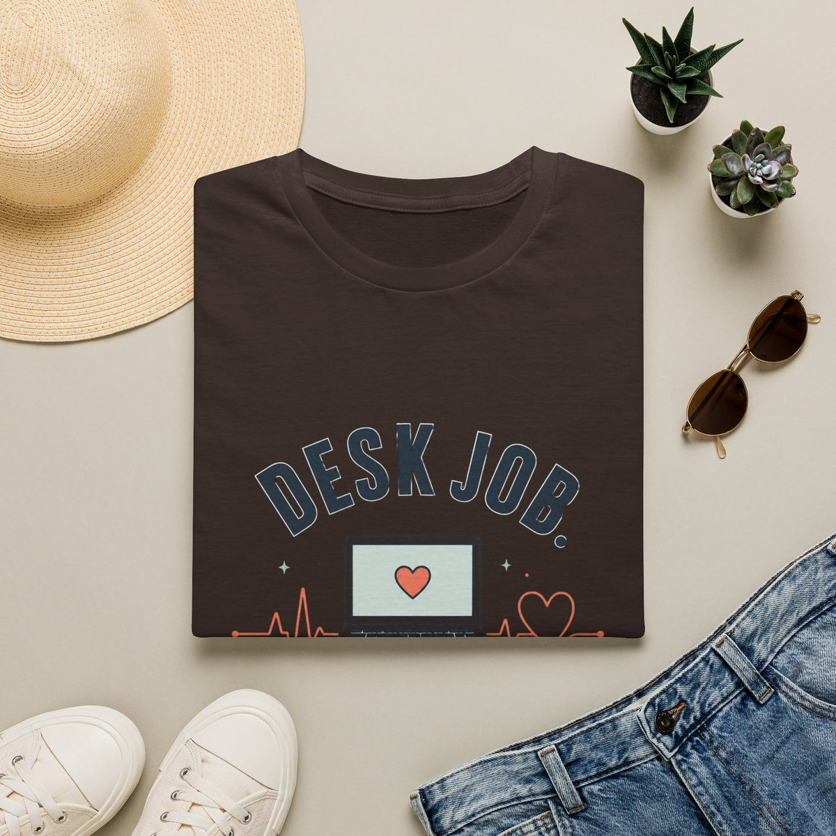 Minimalist T Shirt Design Showcasing Healthcare Heartbeat Concept