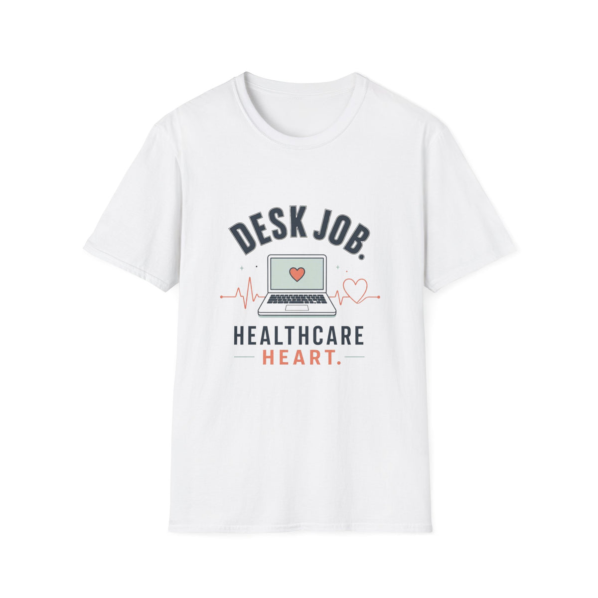 Minimalist T Shirt Design Showcasing Healthcare Heartbeat Concept