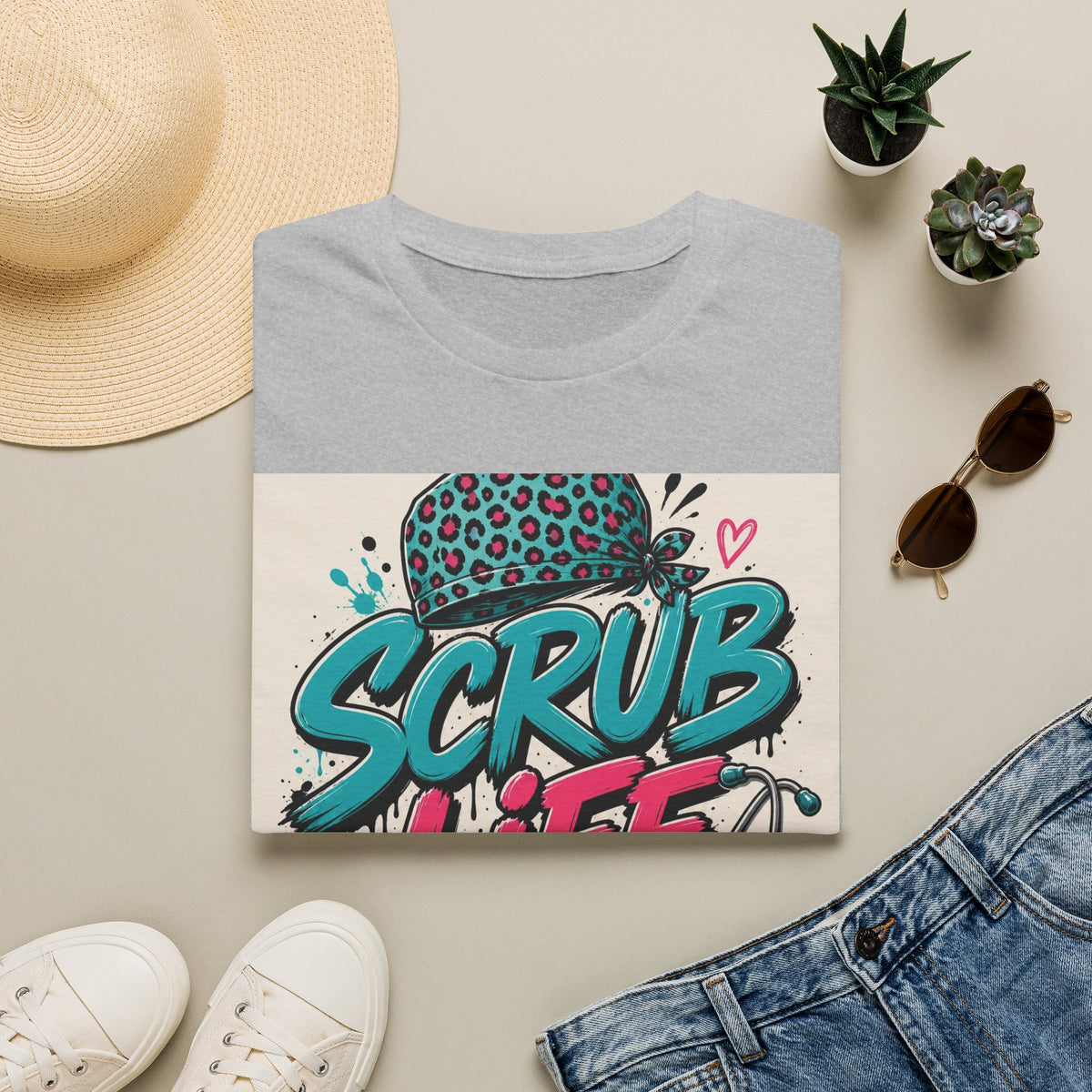 Scrub Life T Shirt Design Featuring Bold Streetwear Typography