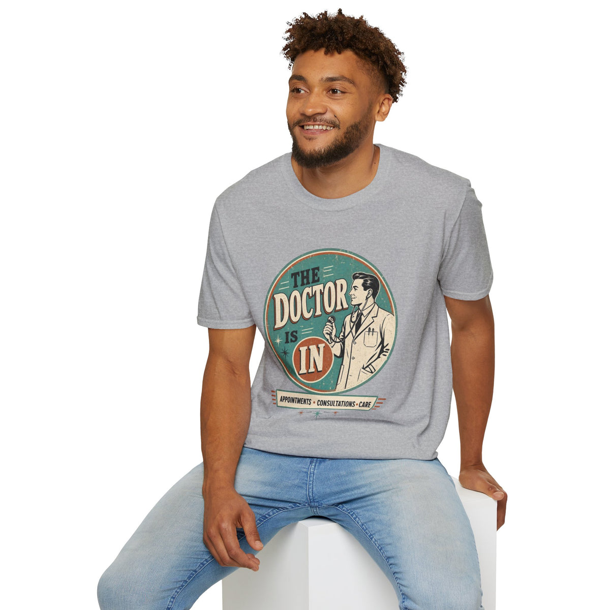 The Doctor Is In Retro Graphic T-Shirt — Vintage Medical Humor Tee