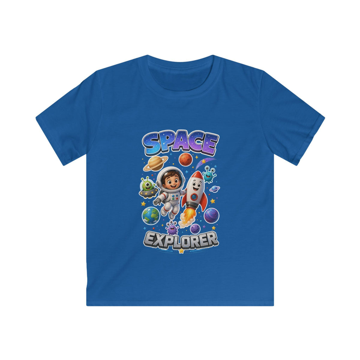 Kids Space Explorer T‑Shirt — Cute Astronaut Rocket Tee for Boys & Girls