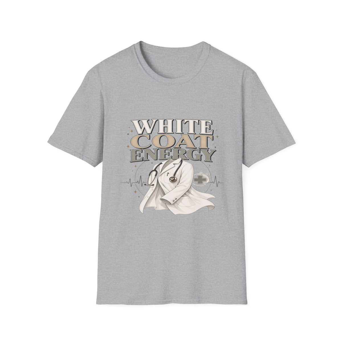 Elegant T-shirt Design Featuring White Coat Energy Typography- Graphic Tees