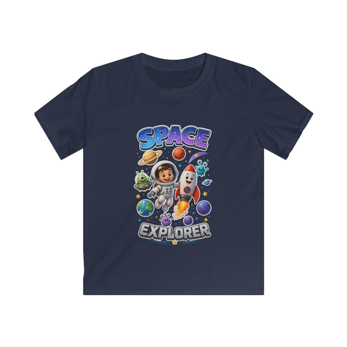 Kids Space Explorer T‑Shirt — Cute Astronaut Rocket Tee for Boys & Girls