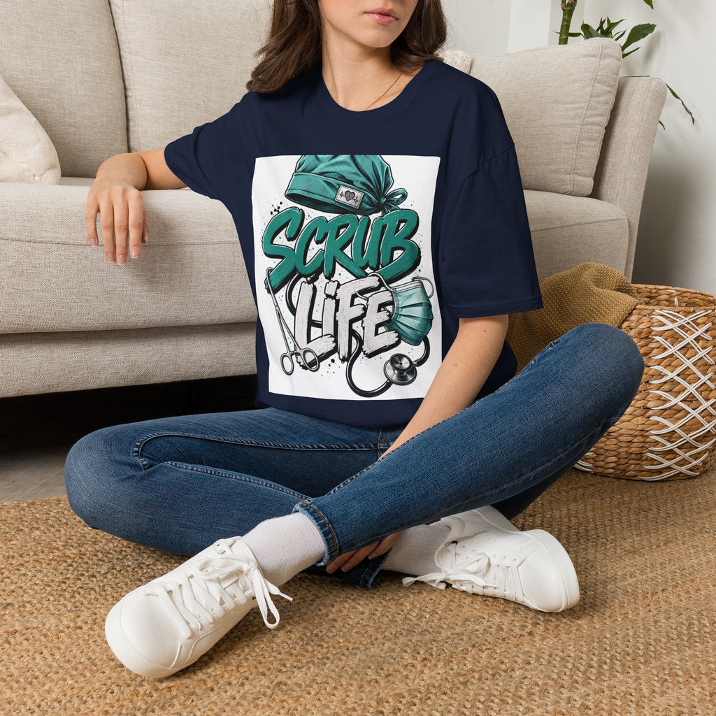 Modern Scrub Life T Shirt Design With Playful Typography