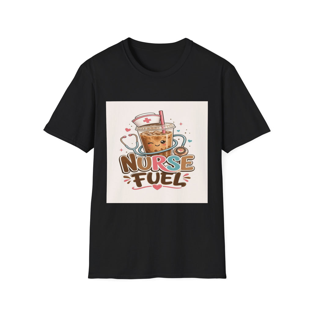 Cute T-Shirt Design Featuring Iced Coffee And Nurse Cap- Graphic Tees