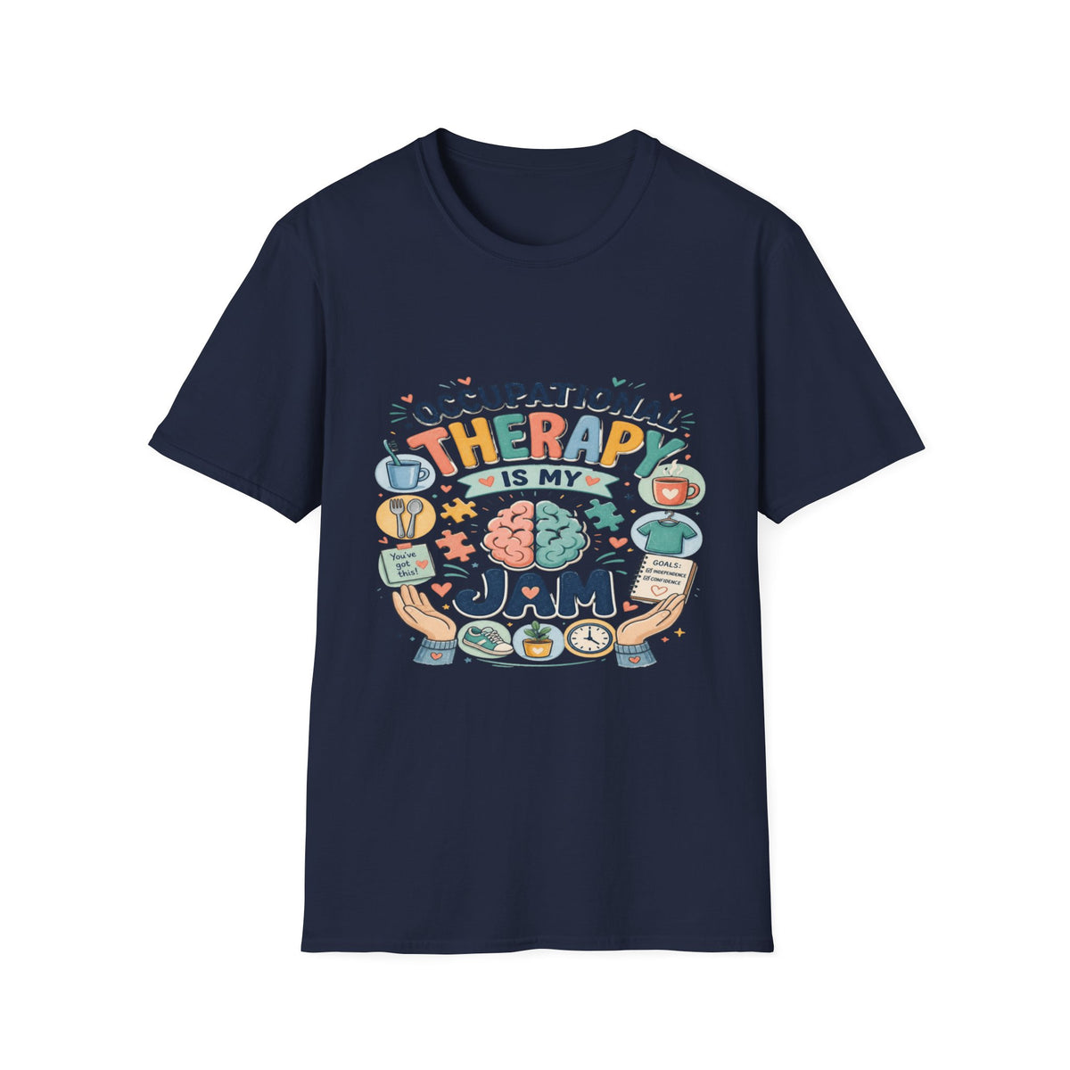 Playful T-shirt Design Celebrating Occupational Therapy Vibrantly Illustrated- Graphic Tees