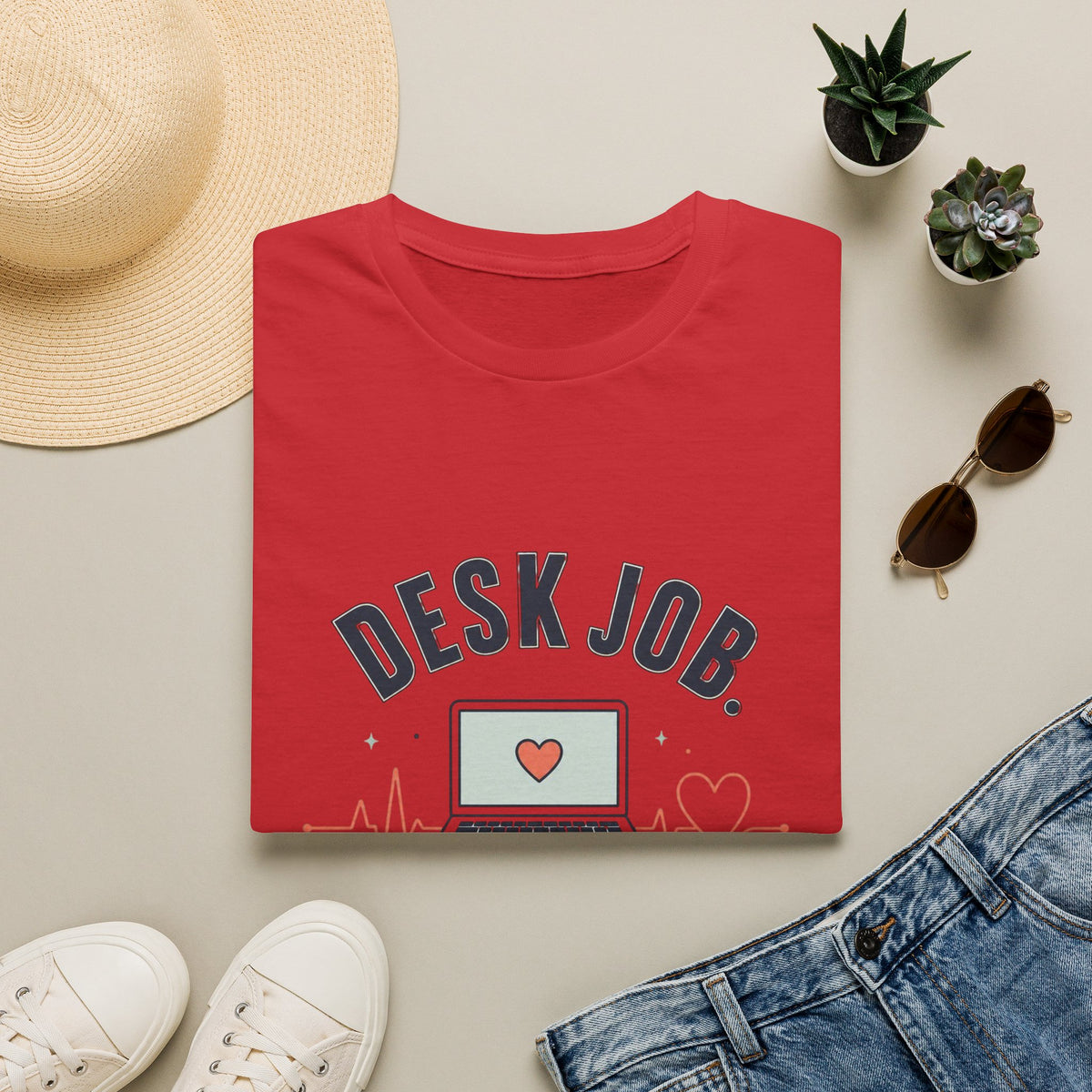 Minimalist T Shirt Design Showcasing Healthcare Heartbeat Concept