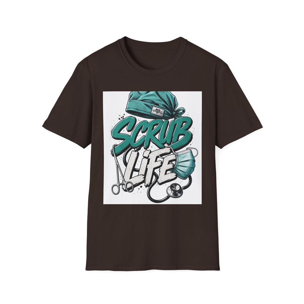 Modern Scrub Life T Shirt Design With Playful Typography