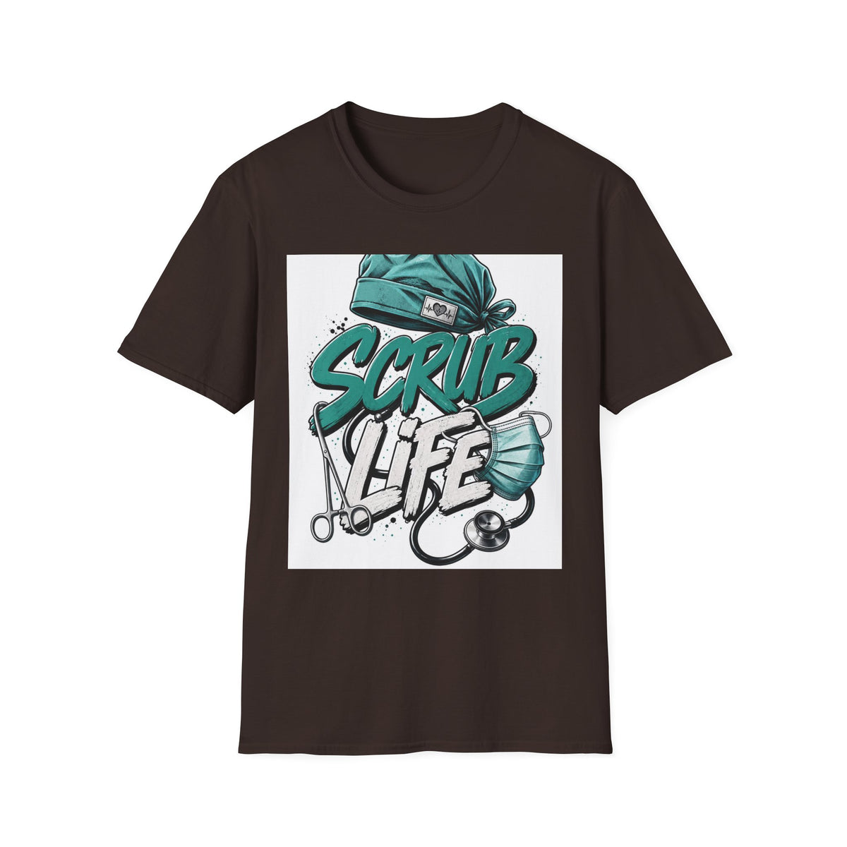 Modern Scrub Life T Shirt Design With Playful Typography