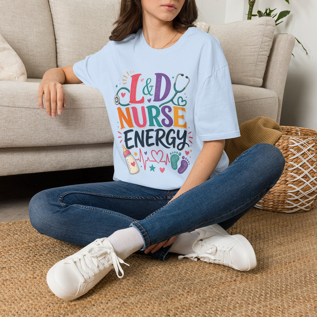 L&D Nurse Energy Trendy T Shirt Design With Vibrant Elements