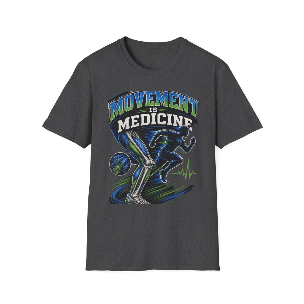 Dynamic T Shirt Design Featuring PT Movement Is Medicine Text