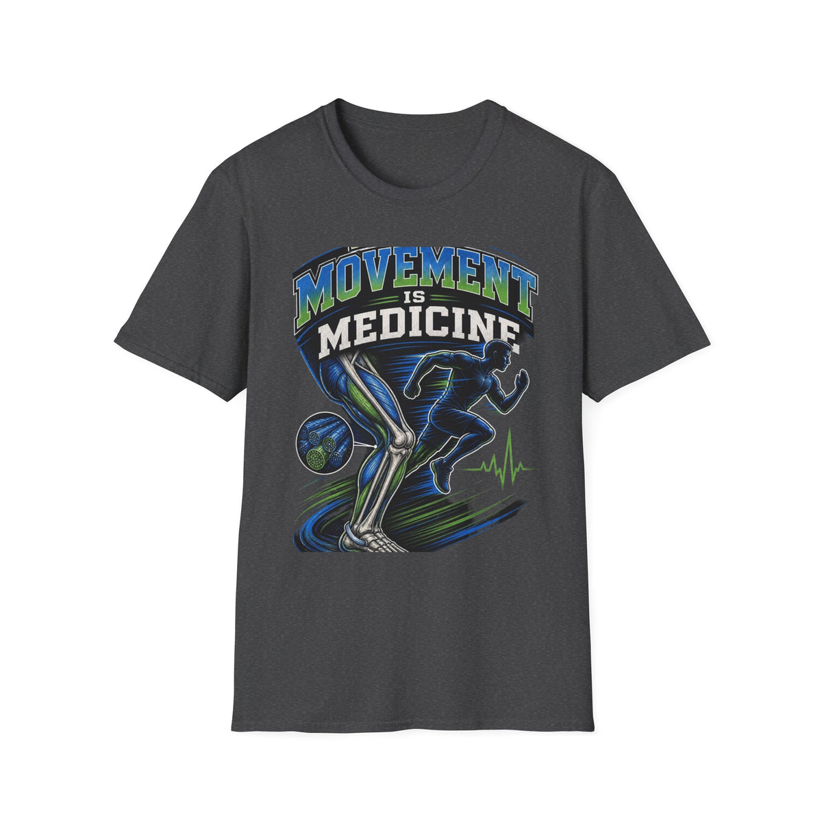 Dynamic T Shirt Design Featuring PT Movement Is Medicine Text