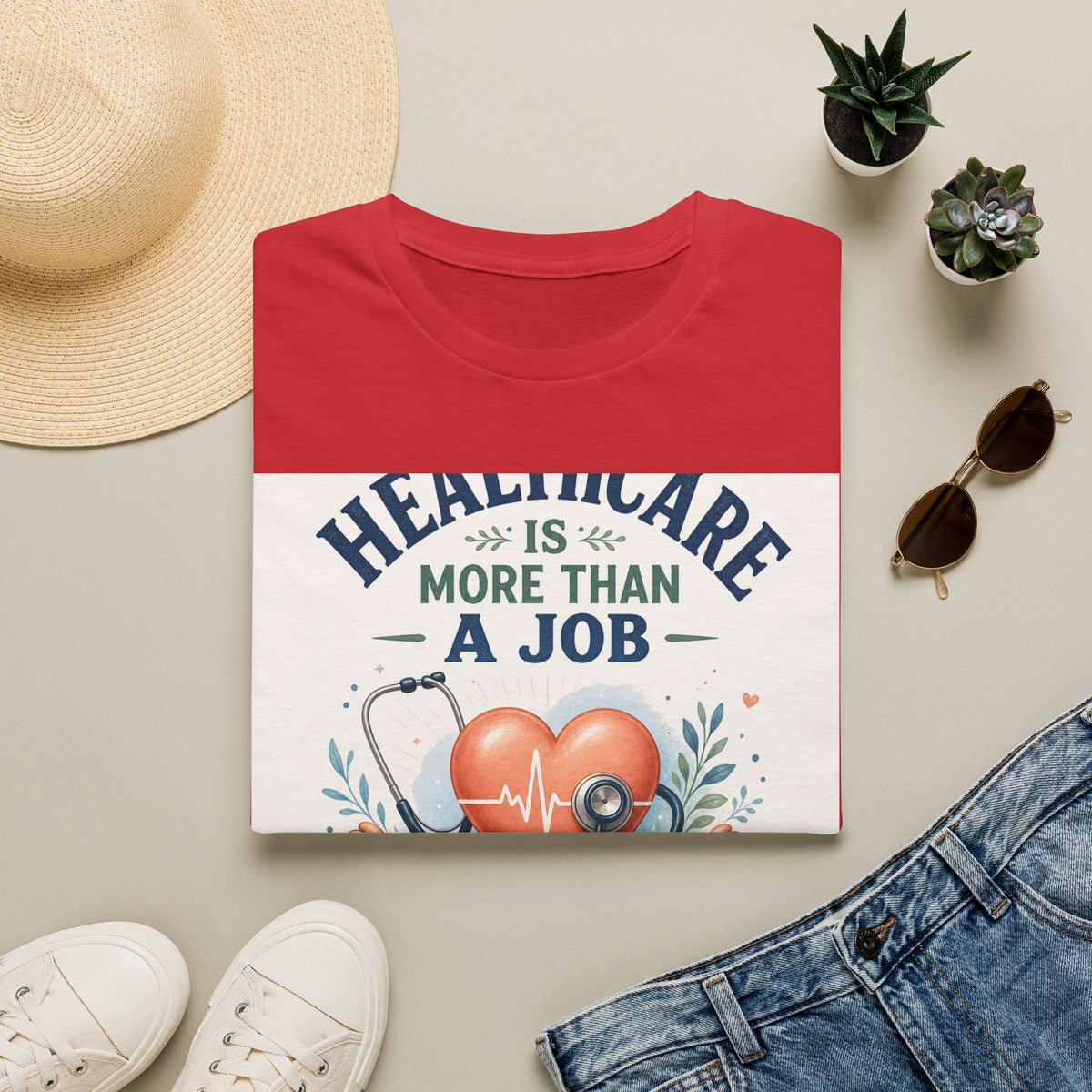Inspirational T Shirt Design Featuring Compassionate Healthcare Imagery